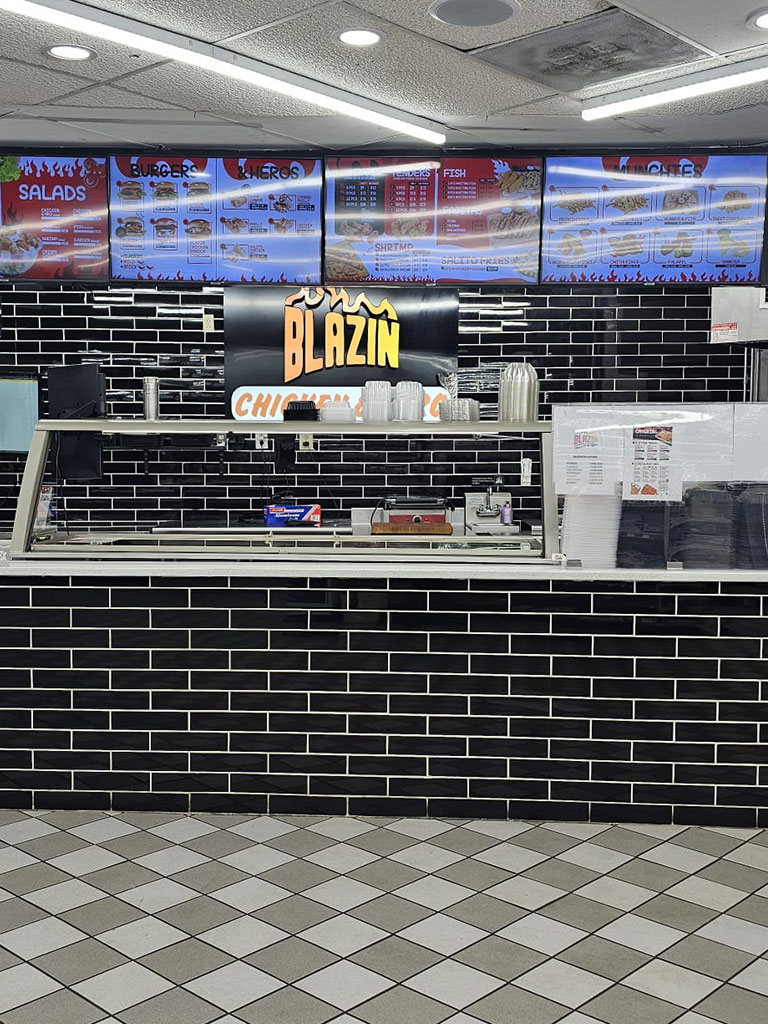 Halal food spread at Blazin Chicken & Gyro in Ewing