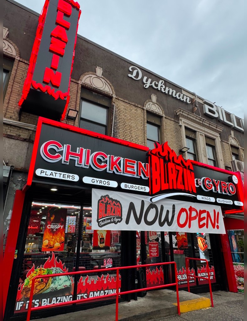 Halal food spread at Blazin Chicken & Gyro in Dyckman